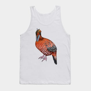 Cabot's tragopan bird cartoon illustration Tank Top